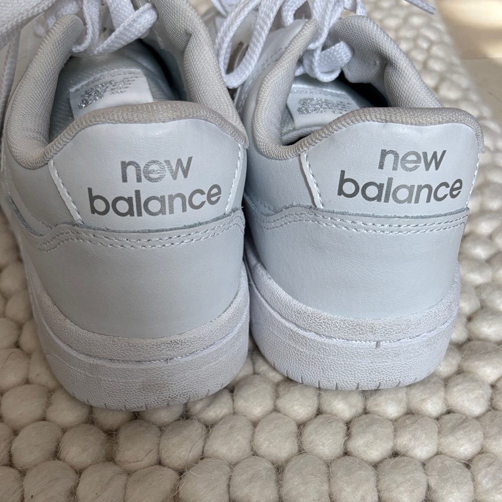 Worn Once New Balance BB80 White Sneakers with Silver Details - Picture 5 of 6